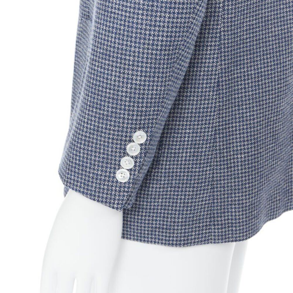 Tomorrowland blue white wool blend double button blazer jacket - Picture 2 of 9